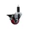 Service Caster 3'' Red Poly Swivel 1-1/4'' Expanding Stem Caster with Brake SCC-EX20S314-PPUB-RED-PLB-114 - alternate 1